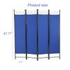 4 Panel Room Divider 6FT Steel Frame Screen Folding Privacy Divider Freestanding Partition for Home Office Bedroom (Blue) view 3