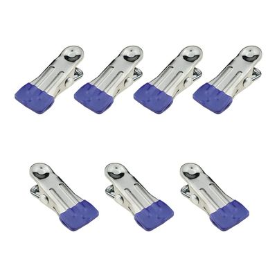 Hahiyo Stainless Steel Clothespins Sock Clip Laundry 2.2inch Length with Spring Strong Grip Windproof Easy Pinch Hang Handy Save Space Not Damage Leave Pinch Mark for Clothesline Towel Purple 7PCS
