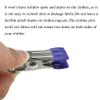 Hahiyo Stainless Steel Clothespins Sock Clip Laundry 2.2inch Length with Spring Strong Grip Windproof Easy Pinch Hang Handy Save Space Not Damage Leave Pinch Mark for Clothesline Towel Purple 7PCS view 3