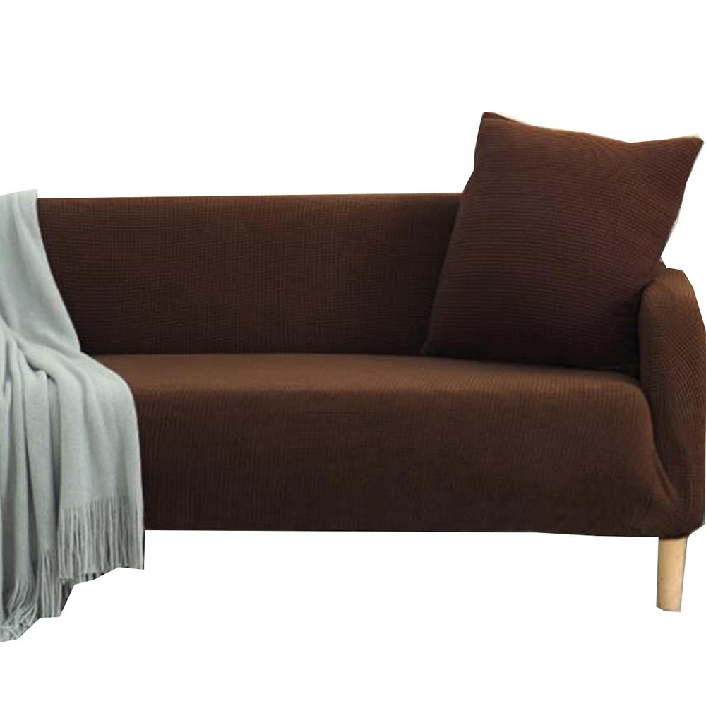 1PCS Sofa Slipcover Stretch Couch Cover All Inclusive Sofa Cover Washable Furniture Protector Soft and Durable Sofa Cover Suitable for 190-230cm Three-Seat SofaAmber Brown