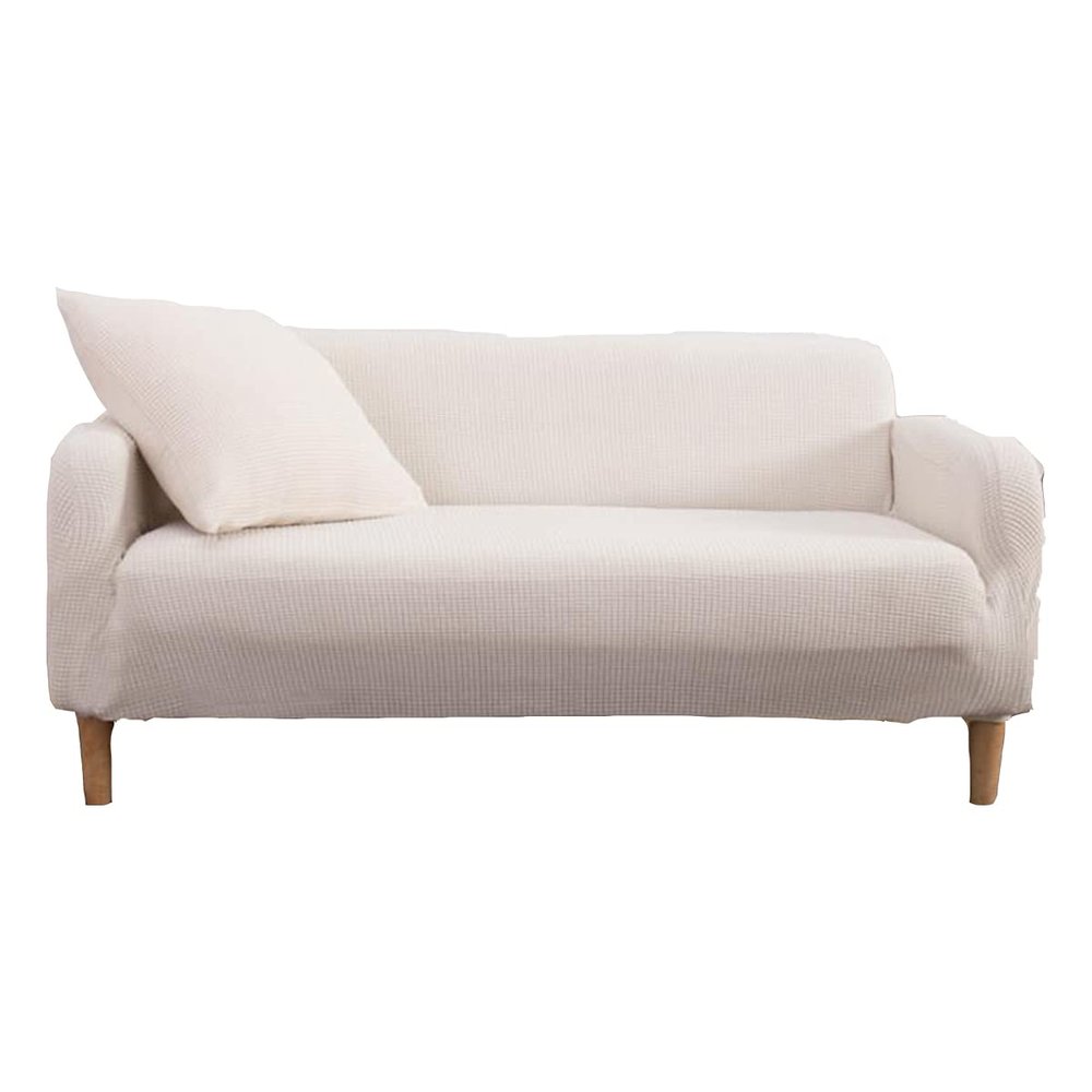 1PCS Sofa Slipcover Stretch Couch Cover All Inclusive Sofa Cover Washable Furniture Protector Soft and Durable Sofa Cover Suitable for 145-185cm Double SofaJade White