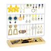 XIANGGUI 1983 Jewelry Towers Earrings Holder 3 Layers Jewelry Organizer Display Tree Metal Wooden Base Earring Rack for Hang Ear Studs Bracelets Necklace New Jewelry Boxes (Color : White) view 1