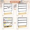 XIANGGUI 1983 Jewelry Towers Earrings Holder 3 Layers Jewelry Organizer Display Tree Metal Wooden Base Earring Rack for Hang Ear Studs Bracelets Necklace New Jewelry Boxes (Color : White) view 3