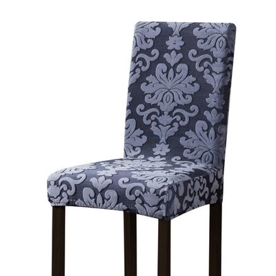 1/2/4/6 Pieces Universal Size Chair Cover Big Elastic Chair Covers Jacquard Fabric and Velvet Fabric Seat Case for Dining Room,Jacquard,Grey,2 pcs