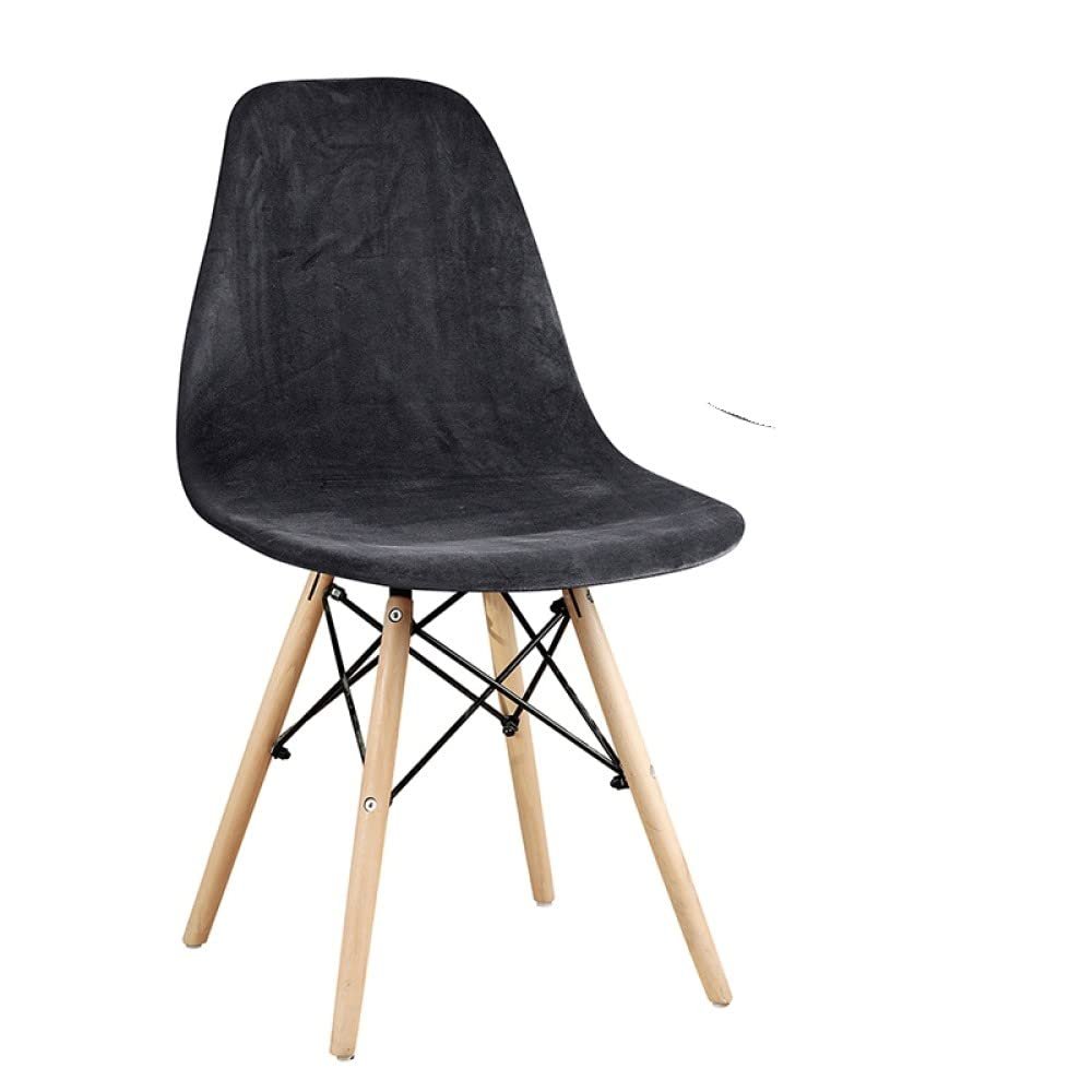 1/2/4/6Pcs Polar Fleece Chair Cover Armless Shell Big Elastic Soft Fabric Chair Cover Banquet Home Textiles Slipcover Seat Cover,Velvet,Charcoal,4 Pieces