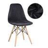 1/2/4/6Pcs Polar Fleece Chair Cover Armless Shell Big Elastic Soft Fabric Chair Cover Banquet Home Textiles Slipcover Seat Cover,Velvet,Charcoal,4 Pieces view 3