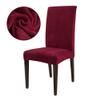 1/2/4/6 Pieces Universal Size Chair Cover Big Elastic Chair Covers Jacquard Fabric and Velvet Fabric Seat Case for Dining Room,Plush,Wine,2 pcs view 2