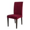 1/2/4/6 Pieces Universal Size Chair Cover Big Elastic Chair Covers Jacquard Fabric and Velvet Fabric Seat Case for Dining Room,Plush,Wine,6 pcs view 1