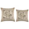 Dark Academia Aesthetic Soft Grunge Alt Indie Dark Academia Aesthetic Flower Skull Rose Floral Parchment Throw Pillow, 18x18, Multicolor view 3