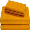 RV Sheets Striped Pattern Truck Size 42" X 80" 4-PC Sheet Set 600 Thread-Count 100% Soft Luxury Egyptian Cotton Made for RV Camper Boat Motorhomes, 10-Inch Deep Pockets - Golden Stripe view 1
