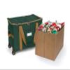 Covermates Keepsakes Rolling Adjustable Ornament Storage Bag  Heavy-Duty Polyester, FlexGrid Trays & Padded Dividers  Protective Holiday Organizer with Wheels, Handles & ID Window, Green view 1