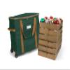 Covermates Keepsakes Rolling Adjustable Ornament Storage Bag  Heavy-Duty Polyester, FlexGrid Trays & Padded Dividers  Protective Holiday Organizer with Wheels, Handles & ID Window, Green view 1