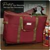 Covermates Keepsakes Rolling Treasurekeeper Storage Bag  Heavy-Duty Polyester with Dual Wheels & Handles  Protects Holiday Decorations with ID Window & Dual Zipper Access, Red view 2