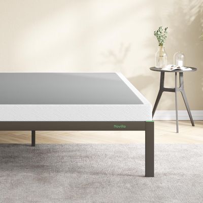 Novilla Box Spring for Queen Bed, 4-Inch Metal Queen Box Spring Supports for All Types of Mattress/Extra-Strong Support & Non-Slip, No Noise, Easy Assembly