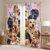 Dog and Cat Curtains Lover's Pet Toddler Window Curtains for Bedroom Living Room for Kids Boys Girls 3D Floral Animal Pink Window Drapes Lovely Pet Animal Decor Window Treatments 42W X 84L2 Panels view 2