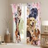 Dog and Cat Curtains Lover's Pet Toddler Window Curtains for Bedroom Living Room for Kids Boys Girls 3D Floral Animal Pink Window Drapes Lovely Pet Animal Decor Window Treatments 42W X 84L2 Panels view 3