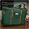 Covermates Keepsakes Rolling Treasurekeeper Storage Bag  Heavy-Duty Polyester with Dual Wheels & Handles  Protects Holiday Decorations with ID Window & Dual Zipper Access, Green view 2
