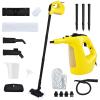 COSTWAY Handheld MultiPurpose Steam Cleaner with 17 Pieces, 350ml Large Capacity Steam Mop Continuous Fill water, Portable Chemical-Free Steamer for Home Use, Floors, Windows, 1400W, Yellow view 1