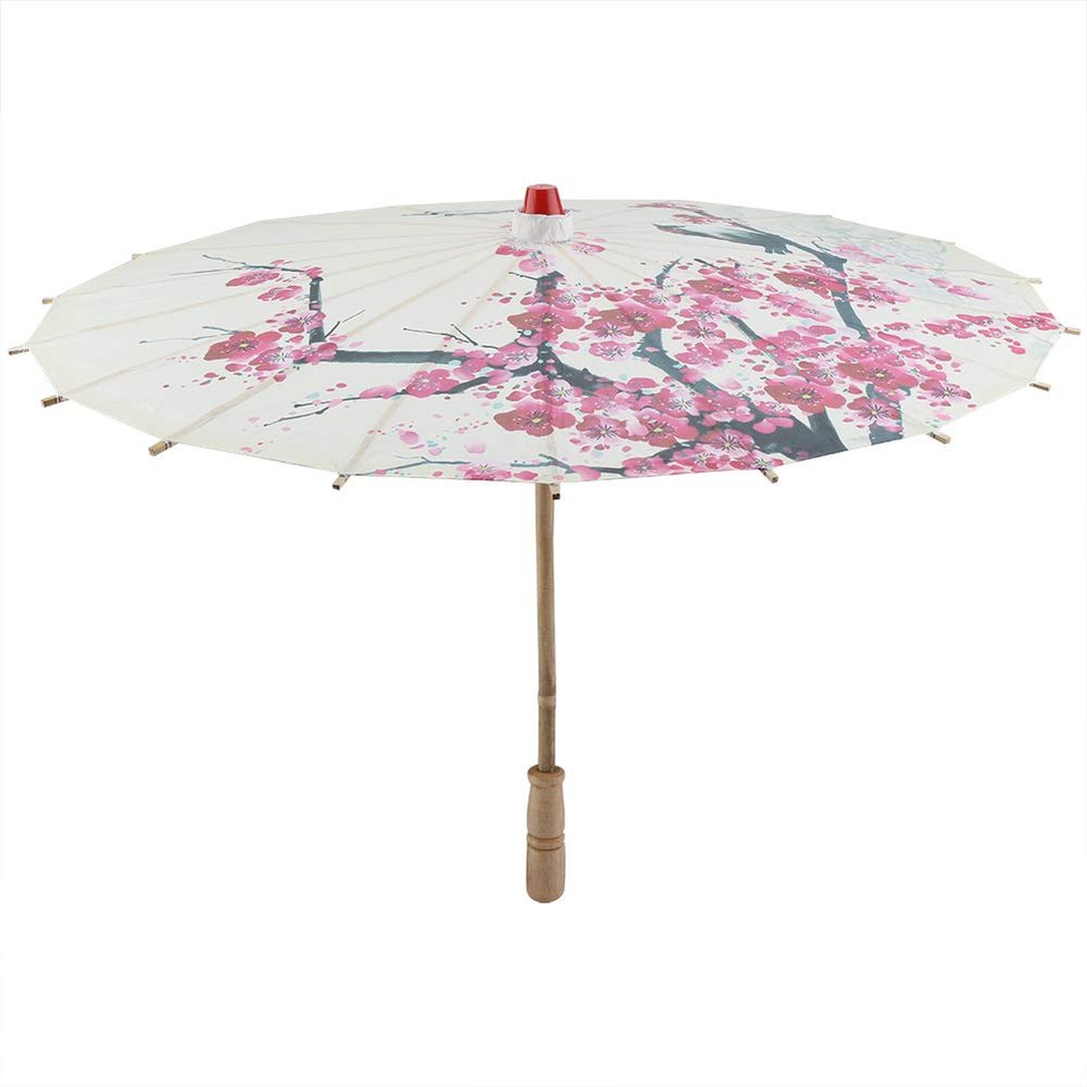 Haofy Japanese Parasol Hand made Oiled Paper Umbrella Chinese Art Classical Dance Parasol Plum Blossom for Photography, Wedding Parties