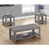 Pemberly Row Contemporary 3 Piece Coffee Table Set in Gray view 2
