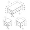 Pemberly Row Contemporary 3 Piece Coffee Table Set in Gray view 3