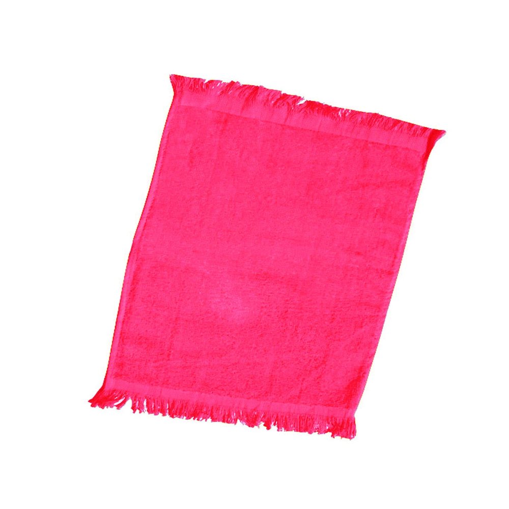 Q-Tees Fringed Fingertip Towel One Size Red