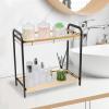 Hihotiner 2 Tier Bathroom Counter Organizer, Black Gold, Carbon Steel, Easy To Install, Sturdy And Durable view 2