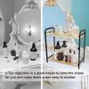 Hihotiner 2 Tier Bathroom Counter Organizer, Black Gold, Carbon Steel, Easy To Install, Sturdy And Durable view 3