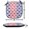Ambesonne Fish Chair Seating Cushion Set of 8, Nautical Theme Design Illustration of Fish on White Background Art Print, Anti-Slip Seat Padding for Kitchen & Patio, 16"x16", Red and Navy Blue view 4
