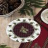 Woodland Plaid and Pinecones Round Braided Placemats Set of 4 Kitchen or Dining view 3
