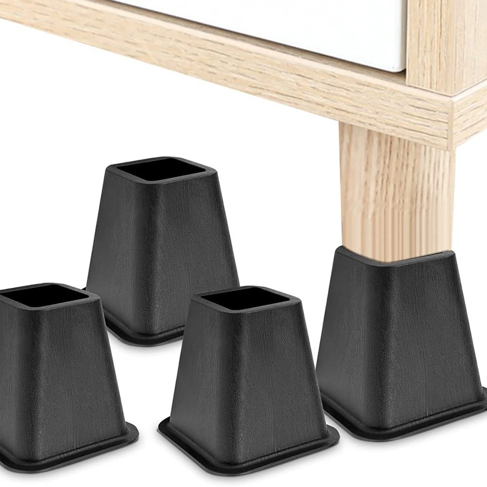 KaysaLY 4.7Inch Furniture Riser, 4 Pieces Sturdy Bed Chair Sofa Riser Feet Lift Set, Under Bed Risers Heavy Duty 500kg Stable Riser Feet Lift Set