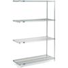 Nexel Stainless Steel, 5 Tier, Wire Shelving Add-On Unit, 72" W x 21" D x 63" H view 1