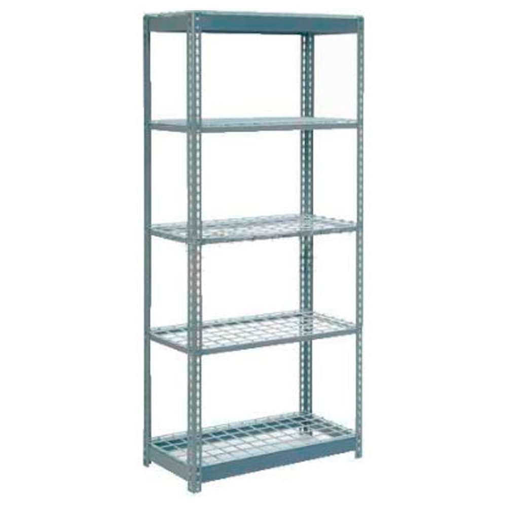 Global Industrial Heavy Duty Shelving 36" W x 24" D x 72" H with 5 Shelves, Wire Deck, Gray