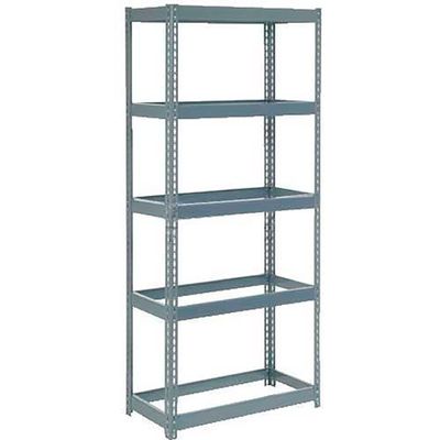 Global Industrial Extra Heavy Duty Shelving 36" W x 24" D x 84" H with 5 Shelves, No Deck, Gray