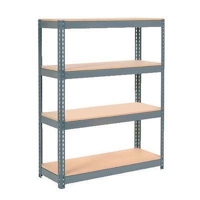 Global Industrial Extra Heavy Duty Shelving 48" W x 18" D x 60" H with 4 Shelves, Wood Deck, Gry