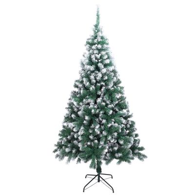 Annow Flocked Christmas Tree 7.5 Ft,Artificial Christmas Tree with Snow,Outdoor Christmas Trees for Yard/Porch,Equipped Folding Metal Stand for Christmas Decorations Indoor/Outdoor(3-10 Delivered)