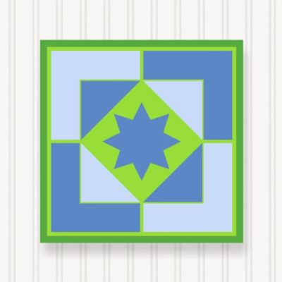 BARN Quilt Block Outdoor Square BQ066-03 | 6 Sizes | Outside Pattern | Wall Art | Yard Art | Barn Quilt Sign | Farm Quilt Design (18" x 18" 1 Sided)