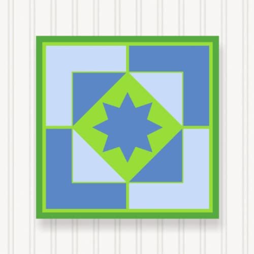 BARN Quilt Block Outdoor Square BQ066-03 | 6 Sizes | Outside Pattern | Wall Art | Yard Art | Barn Quilt Sign | Farm Quilt Design (18" x 18" 1 Sided)