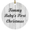 Designsify Christmas Tree Decoration, Tommy Baby's First Christmas, Circle Ornament F, Gifts for Birthday Anniversary Valentines Mom Mothers Fathers Day Party, to Men Women Him Her Friend Mom view 1