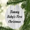 Designsify Christmas Tree Decoration, Tommy Baby's First Christmas, Circle Ornament F, Gifts for Birthday Anniversary Valentines Mom Mothers Fathers Day Party, to Men Women Him Her Friend Mom view 2