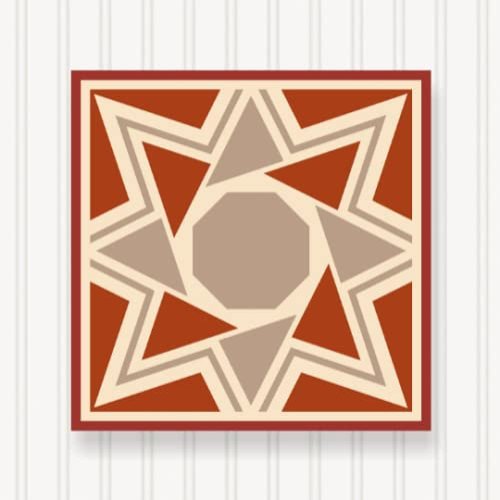 BARN Quilt Block Outdoor Square BQ065-07 | 6 Sizes | Outside Pattern | Wall Art | Yard Art | Barn Quilt Sign | Farm Quilt Design (18" x 18" 1 Sided)
