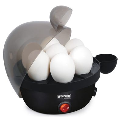 Better Chef Electric Egg Cooker | Boil up to 7 Eggs in a Matter of Minutes | Removable Cool Touch Tray | See-Through Lid