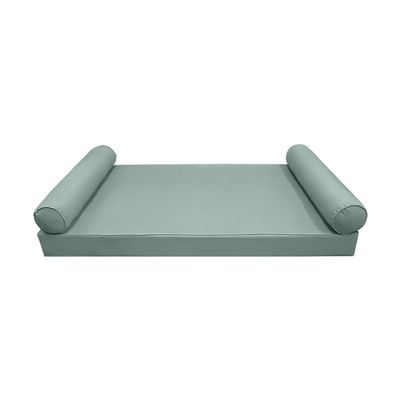 Prolinemax Style 5 - Mattress & Pillow Bolster for Outdoor Indoor Daybed Porch Swing Bed Piped Trim Twin-XL Size AD002 | Covers ONLY |