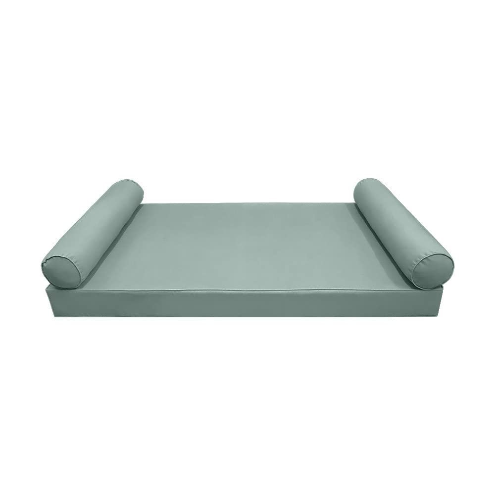Prolinemax Style 5 - Mattress & Pillow Bolster for Outdoor Indoor Daybed Porch Swing Bed Piped Trim Twin-XL Size AD002 | Covers ONLY |