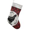 CUXWEOT Personalized Christmas Chicken Lattice Christmas Stockings Customize Name Candy Bag for Family Holiday Party Decorations Gift 17.52 x 7.87 Inch view 1