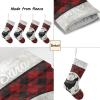 CUXWEOT Personalized Christmas Chicken Lattice Christmas Stockings Customize Name Candy Bag for Family Holiday Party Decorations Gift 17.52 x 7.87 Inch view 4