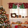 Singingin Christmas Snowman Valances for Windows Merry Xmas Tree Red Plaid Rod Pocket Short Window Valance Curtains Holiday Home Decor Treatment Kitchen Living Room Bedroom 54x18in view 3