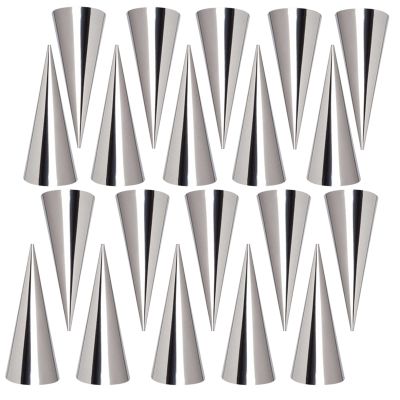 Joyeee 20Pcs Large Conical Cream Horn Molds, Stainless Steel, 5-inch