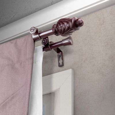July Double Curtain Rod 28-48 inch - Mahogany