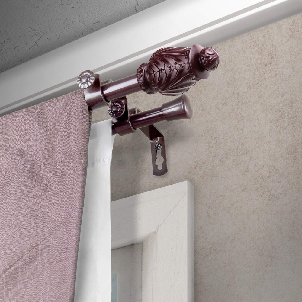 July Double Curtain Rod 28-48 inch - Mahogany